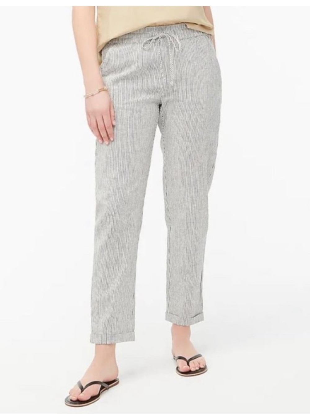 Jcrew Factory Striped Linen Blend Pants